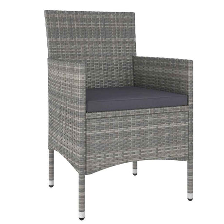 Vidaxl 5-delige bistroset poly rattan en massief acaciahout grijs