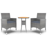 Vidaxl 3-delige tuinset poly rattan grijs