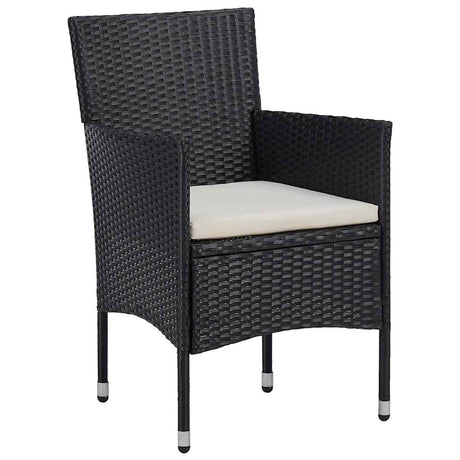 Vidaxl 3-delige tuinset poly rattan zwart