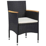 Vidaxl 3-delige tuinset poly rattan zwart