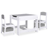 Vidaxl kindertafel met 2 stoelen mdf wit