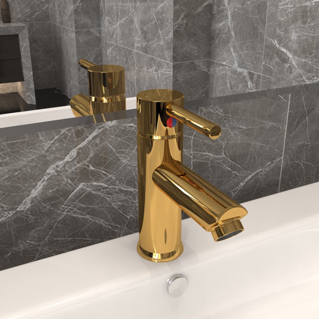 Vidaxl Washbasin Faucet 130x176 mm złota