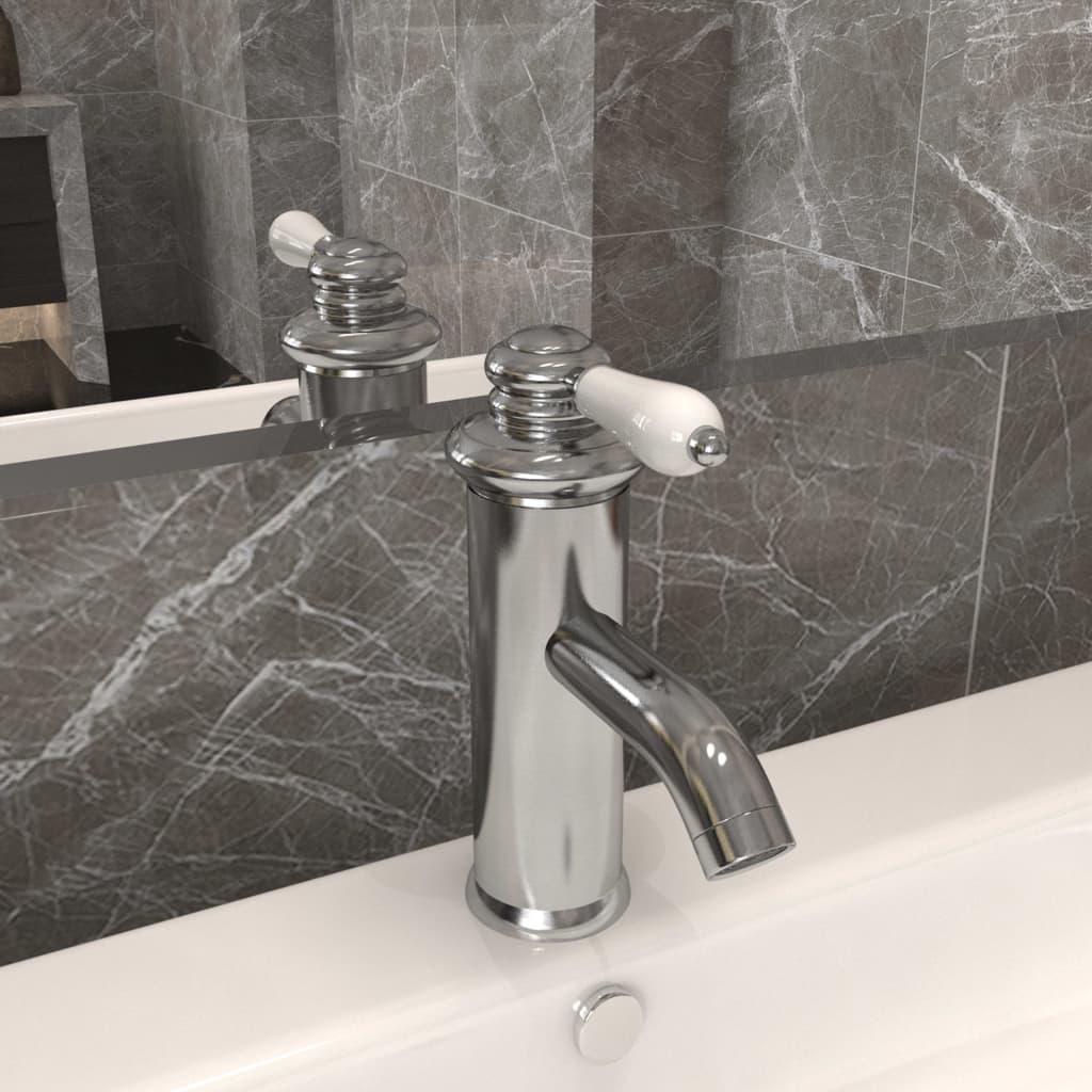 Vidaxl Washbasin Faucet 130x180 mm sølvfarget