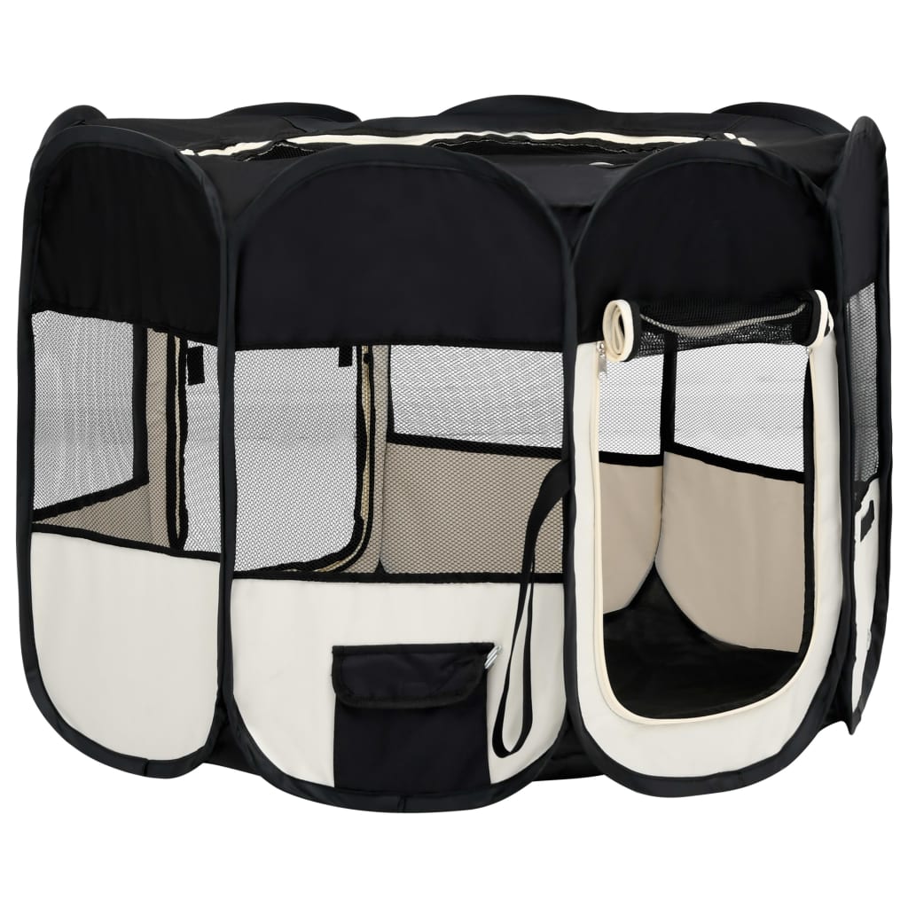 Vidaxl Dog Ren pieghevole con borsa portante 90x90x58 cm nero