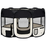 Vidaxl Dog Ren pieghevole con borsa portante 125x125x61 cm nero