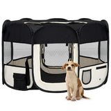 Vidaxl Dog Ren pieghevole con borsa portante 125x125x61 cm nero