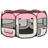 VidaXL Dog Ren Foldable with carrier bag 125x125x61 cm pink