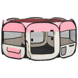 Vidaxl Dog Ren pliable avec un sac de porte-avions 145x145x61 cm rose