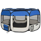 Vidaxl Dog Ren pliable avec sac de transport 125x125x61 cm bleu