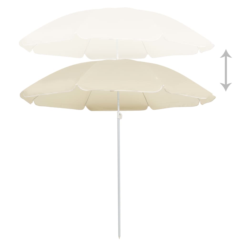 Vidaxl Parasol con polo in acciaio 180 cm sabbia