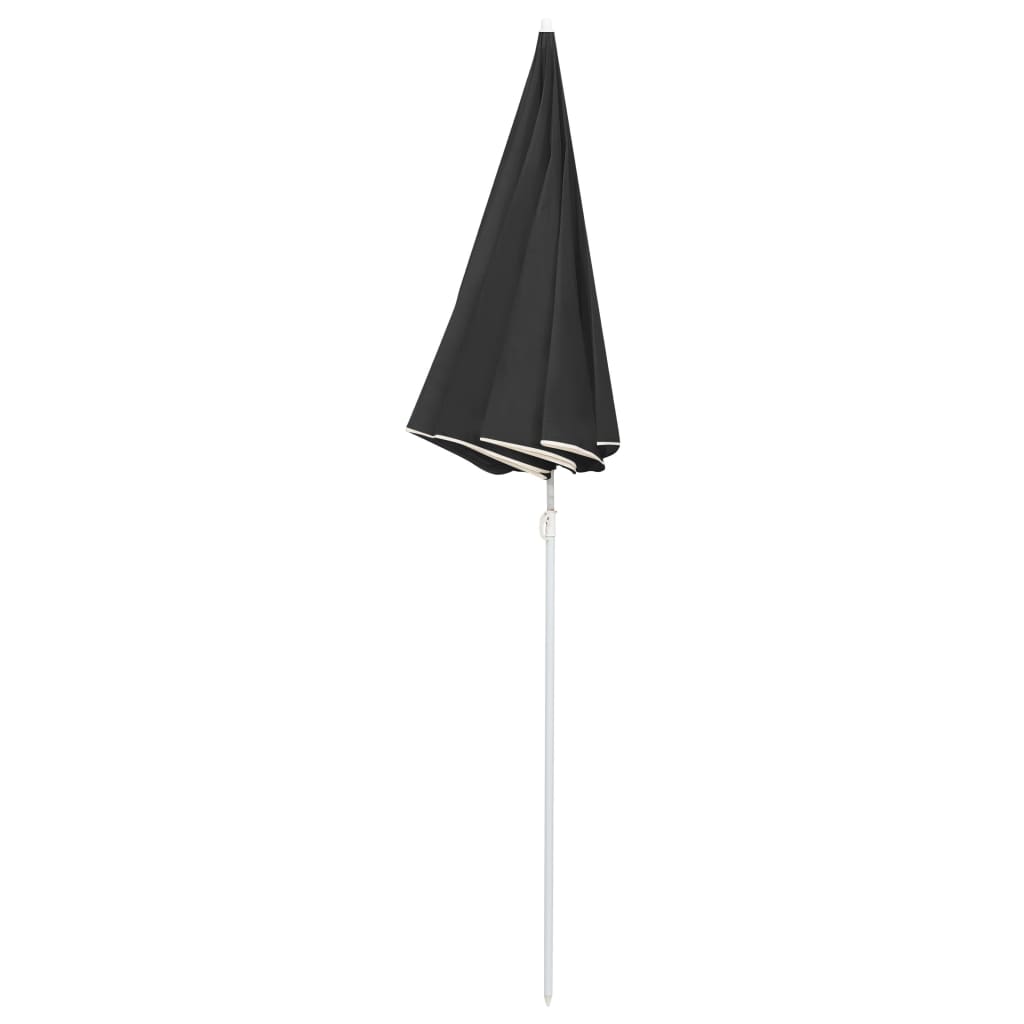 Vidaxl Parasol con polo in acciaio 180 cm antracite