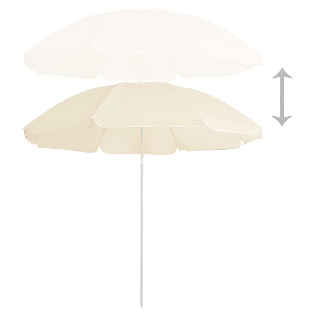 Vidaxl Parasol con polo in acciaio 180 cm sabbia