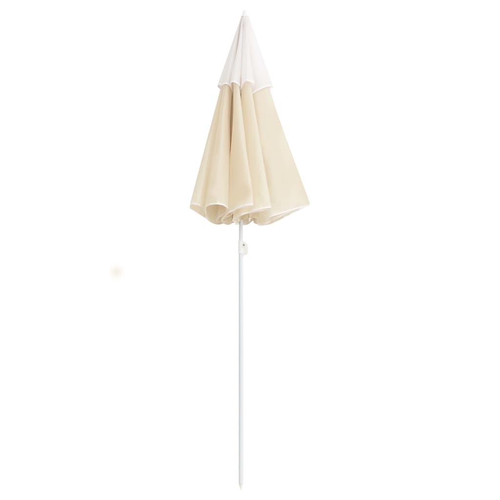 Vidaxl Parasol con polo in acciaio 180 cm sabbia