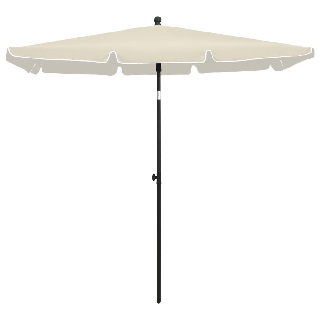 Vidaxl Parasol con polo 210x140 cm sabbia