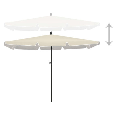 VIDAXL -Parasol mit Pole 210x140 cm Sand -Colored