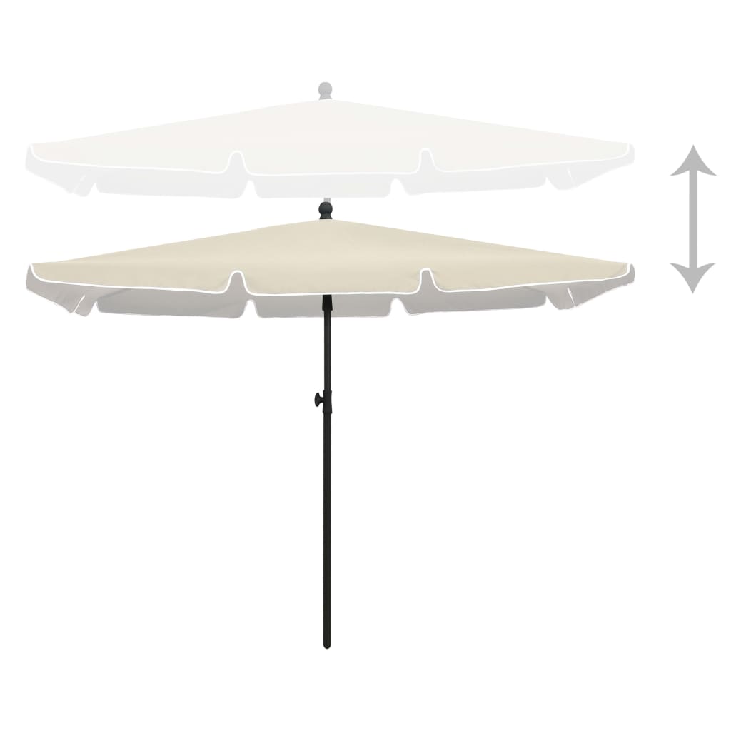 Vidaxl Parasol con polo 210x140 cm sabbia