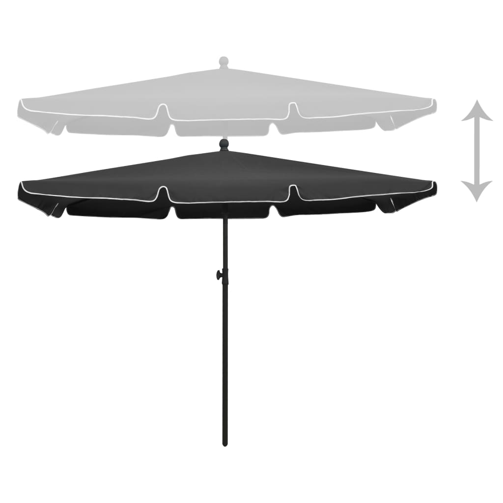 Vidaxl Parasol con polo 210x140 cm antracite -colorato