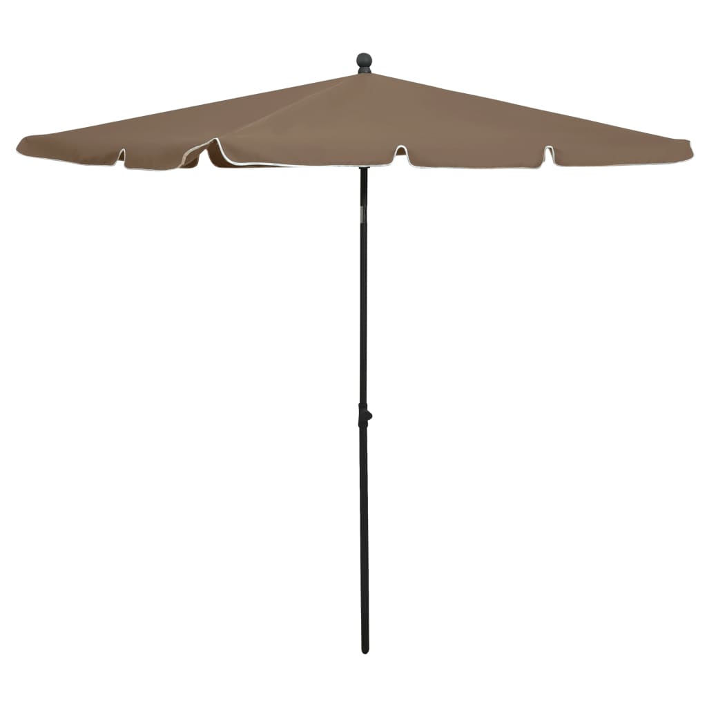 Vidaxl Parasol con polo 210x140 cm taupe