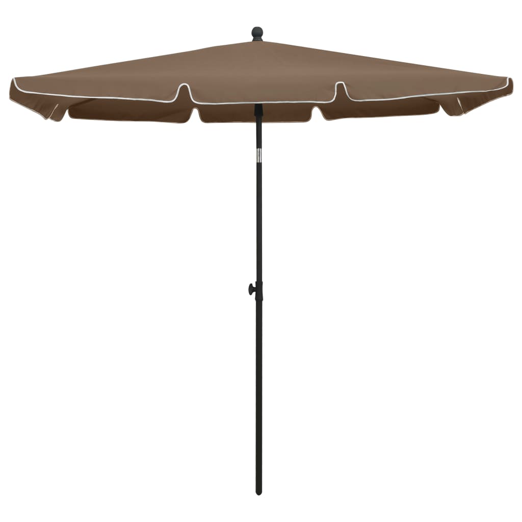 Vidaxl Parasol con polo 210x140 cm taupe