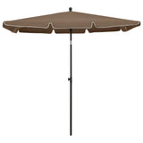 Vidaxl Parasol con polo 210x140 cm taupe