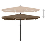 Vidaxl Parasol con polo 210x140 cm taupe