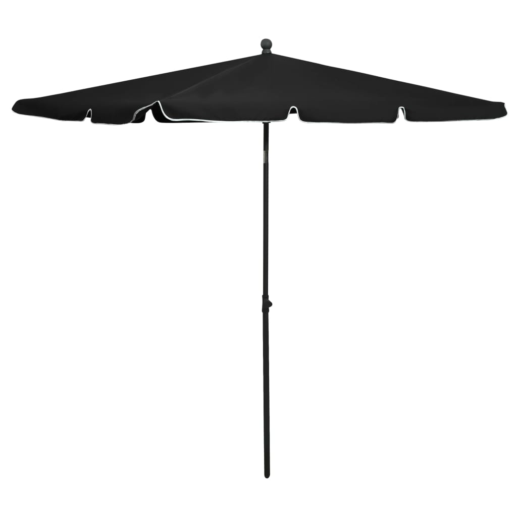 Vidaxl Parasol con polo 210x140 cm nero