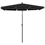 Vidaxl Parasol con polo 210x140 cm nero