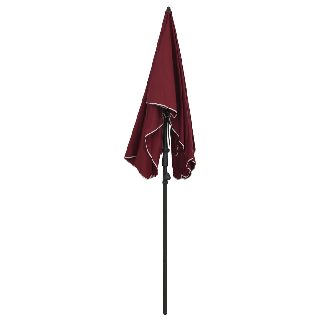 Vidaxl Parasol con polo 200x130 cm Bordeaux rosso