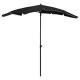 Vidaxl Parasol con polo 200x130 cm nero