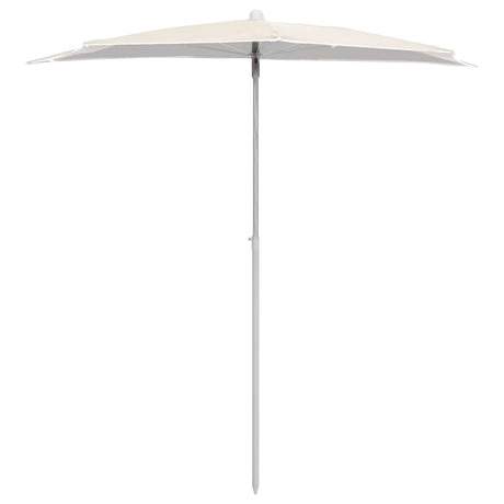 Vidaxl parasol half met paal 180x90 cm zandkleurig