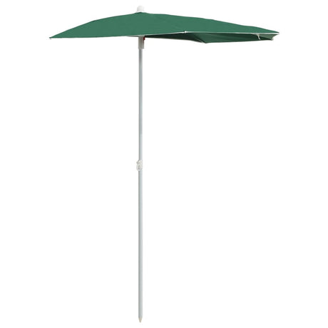Vidaxl Parasol halb mit Pol 180 x 90 cm Grün
