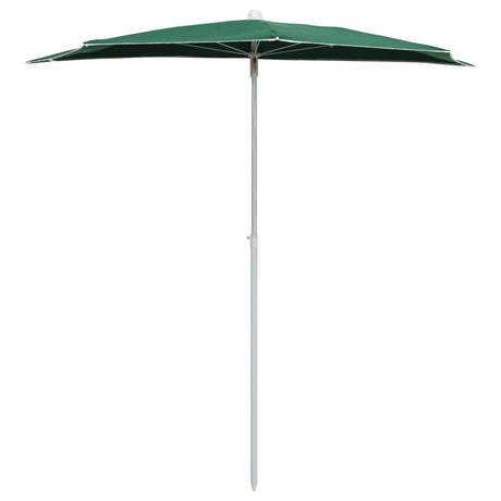 Vidaxl Parasol halb mit Pol 180 x 90 cm Grün