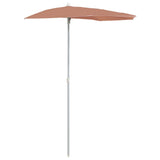 VIDAXL -Parasol -Hälfte mit Pole 180x90 cm Terrakotta -gelöscht