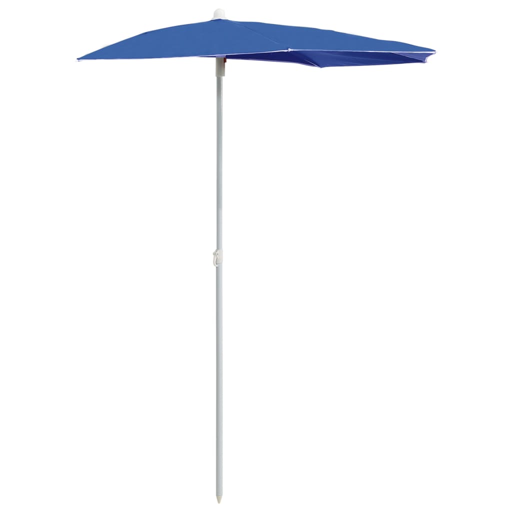 Vidaxl Parasol halb mit Pol 180 x 90 cm Azure Blau