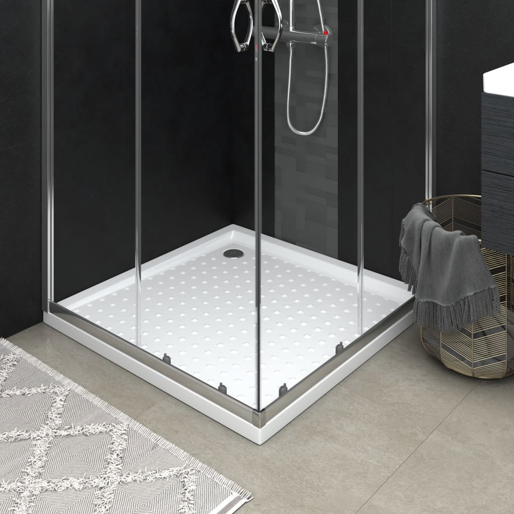 Bac de douche vidaxl avec goujons 90x90x4 cm blanc