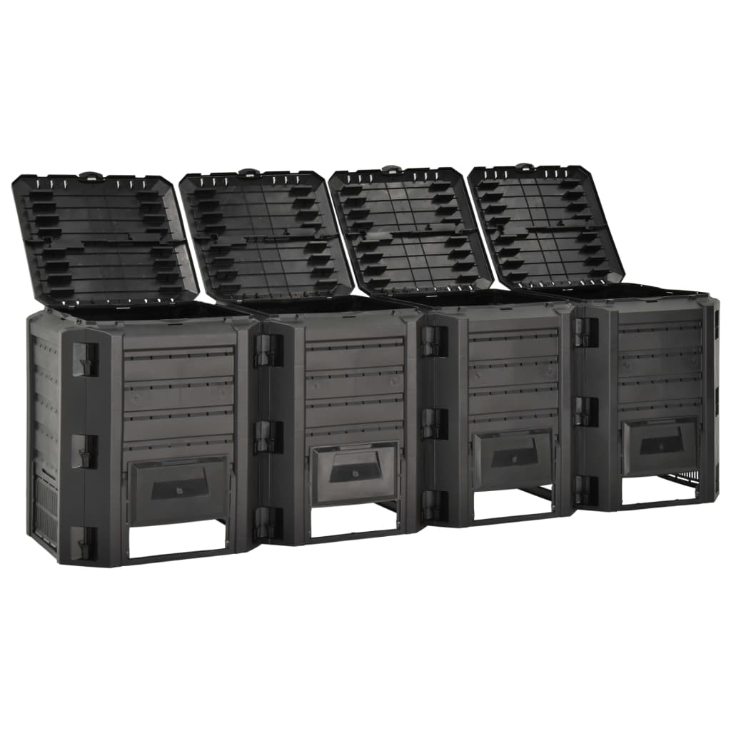 Vidaxl -Kompostbehälter 1600 L schwarz