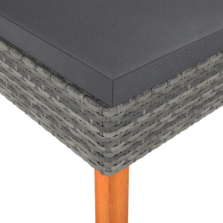 Vidaxl voetenbank poly rattan en massief eucalyptushout