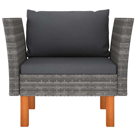 Vidaxl tuinbank poly rattan en massief eucalyptushout