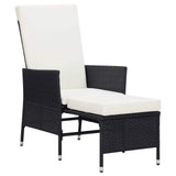 Vidaxl 3-delige loungeset met kussens poly rattan zwart