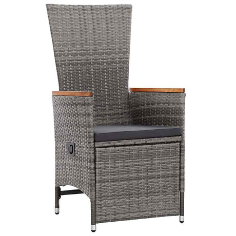 Vidaxl 3-delige loungeset met kussens poly rattan grijs
