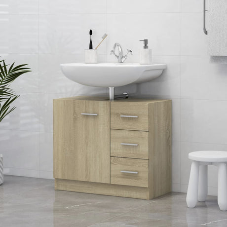 Vidaxl wastafelkast 63x30x54 cm bewerkt hout sonoma eikenkleurig