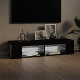 Vidaxl tv-meubel met led-verlichting 135x39x30 cm zwart