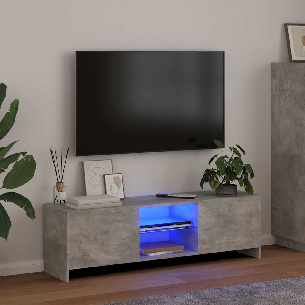 Vidaxl tv-meubel met led-verlichting 120x30x36 cm betongrijs