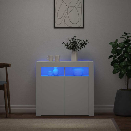 Vidaxl dressoir met led-verlichting 80x35x75 cm wit