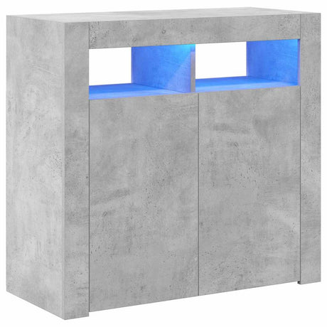 Vidaxl dressoir met led-verlichting 80x35x75 cm betongrijs