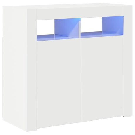 Vidaxl dressoir met led-verlichting 80x35x75 cm hoogglans wit