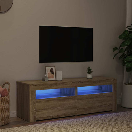 Vidaxl tv-meubel met led-verlichting 120x35x40cm sonoma eikenkleurig