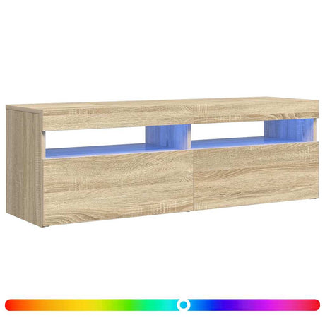 Vidaxl tv-meubel met led-verlichting 120x35x40 cm sonoma eikenkleurig