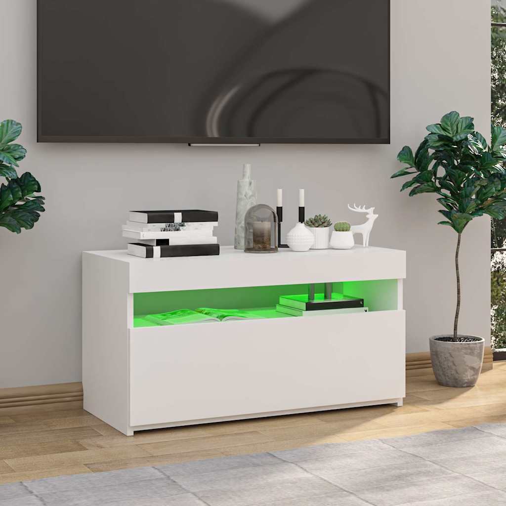 Vidaxl tv-meubel met led-verlichting 75x35x40 cm wit