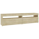 Vidaxl tv-meubelen 2 st met led-verlichting 75x35x40 cm sonoma eiken